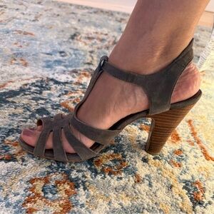 Chie Mihara Brown Suede T-Strap High Heel Sandals
